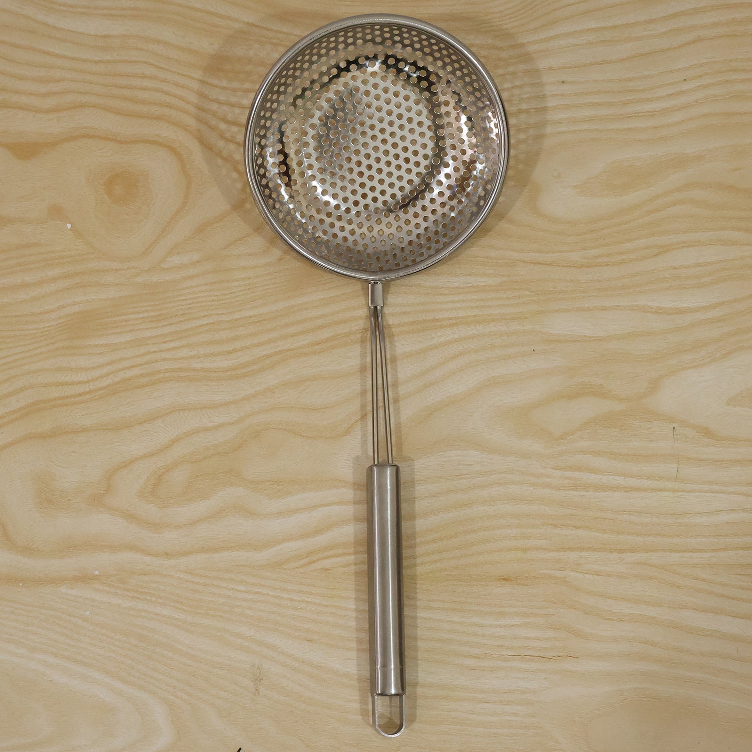 Stainless Steel Frying Strainer Skimmer Spoon with Long Handle (1 Pc)