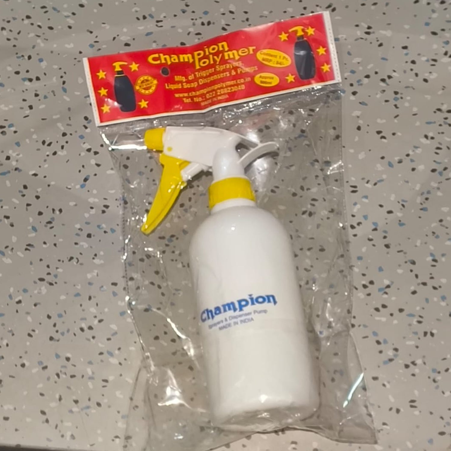 Floral spray bottle packaging view