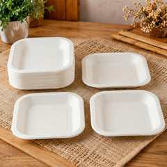 Disposable Food Tray Set – Square, 50 Pieces for Easy Serving
