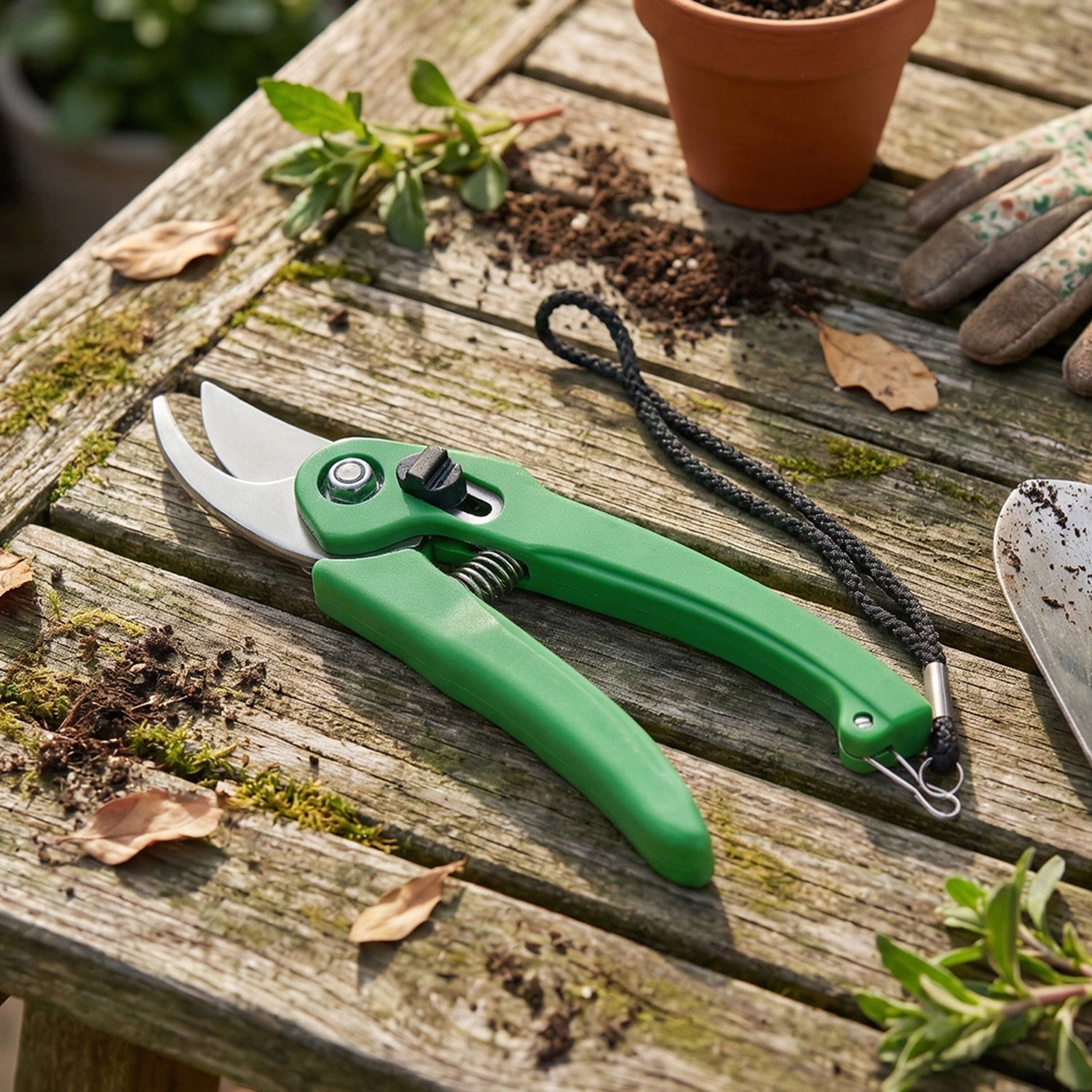 Garden tool set including bypass pruners