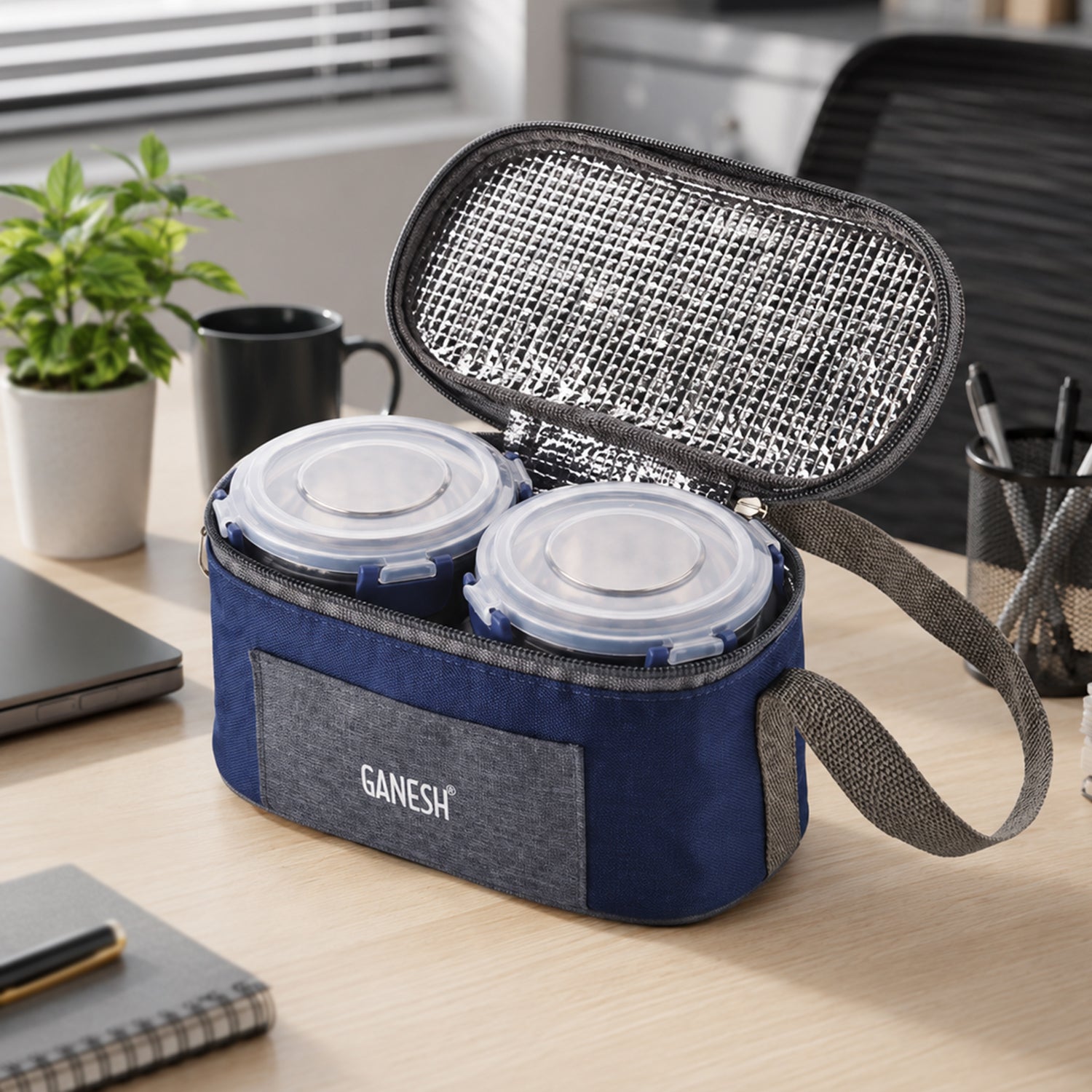 Ganesh Neo Fusion 3 Stainless Steel Lunch Box Set (1 Set)