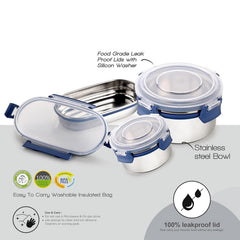 Leak-Proof Steel Tiffin Set 