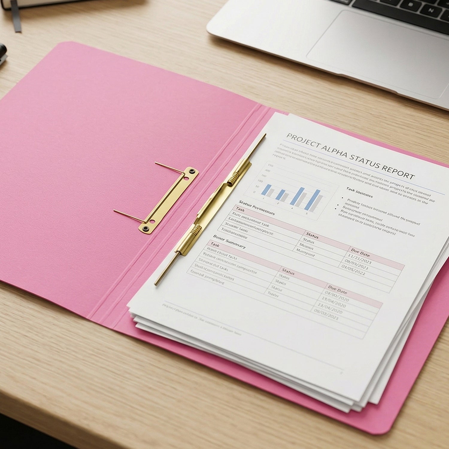 Premium Spring File Folder 35x25 cm, Office Document Holder with Metal Clip