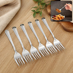 Apex stainless steel dinner fork set with long handle