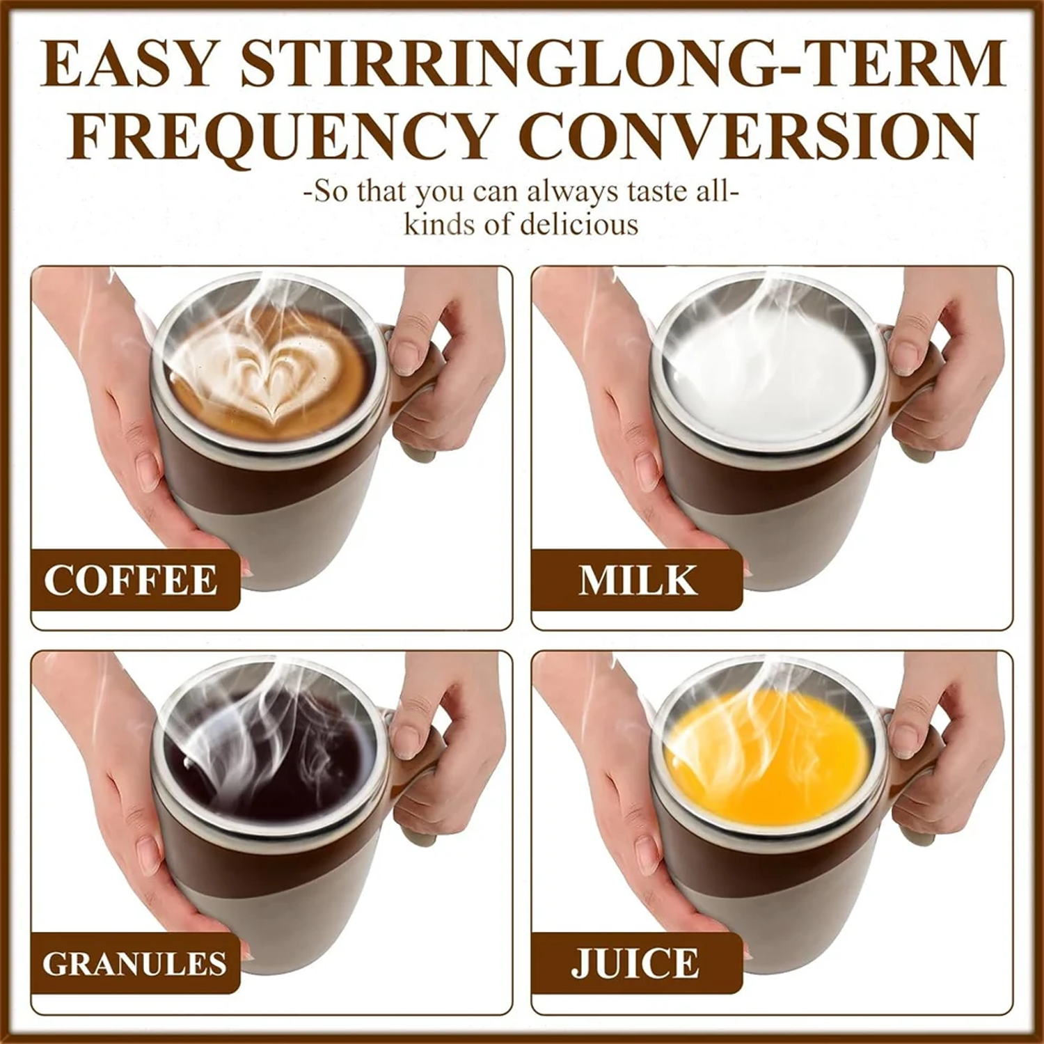 Interior view of the self-stirring coffee mug with magnetic stirrer