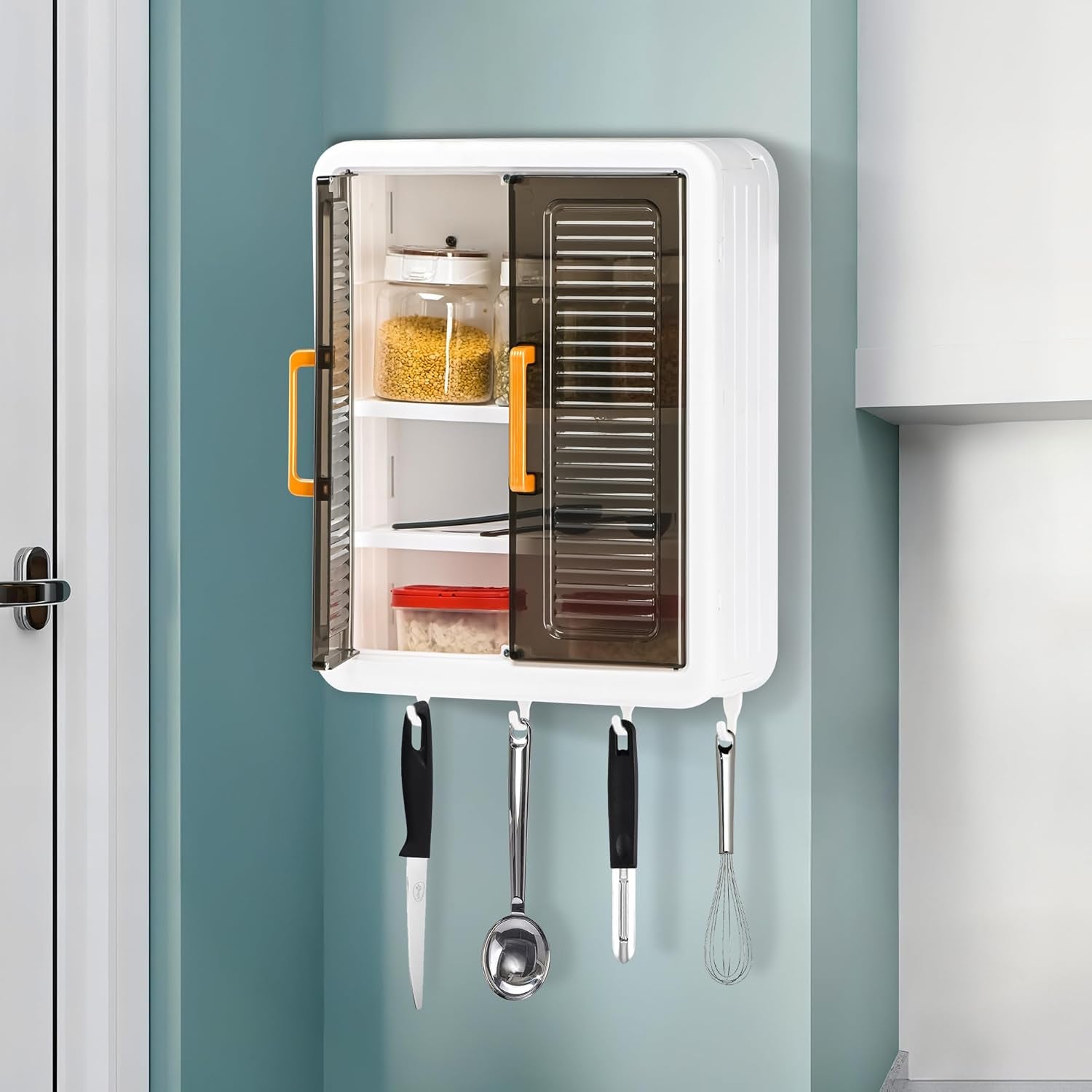 Large Wall-Mounted Kitchen Storage Cabinet Set