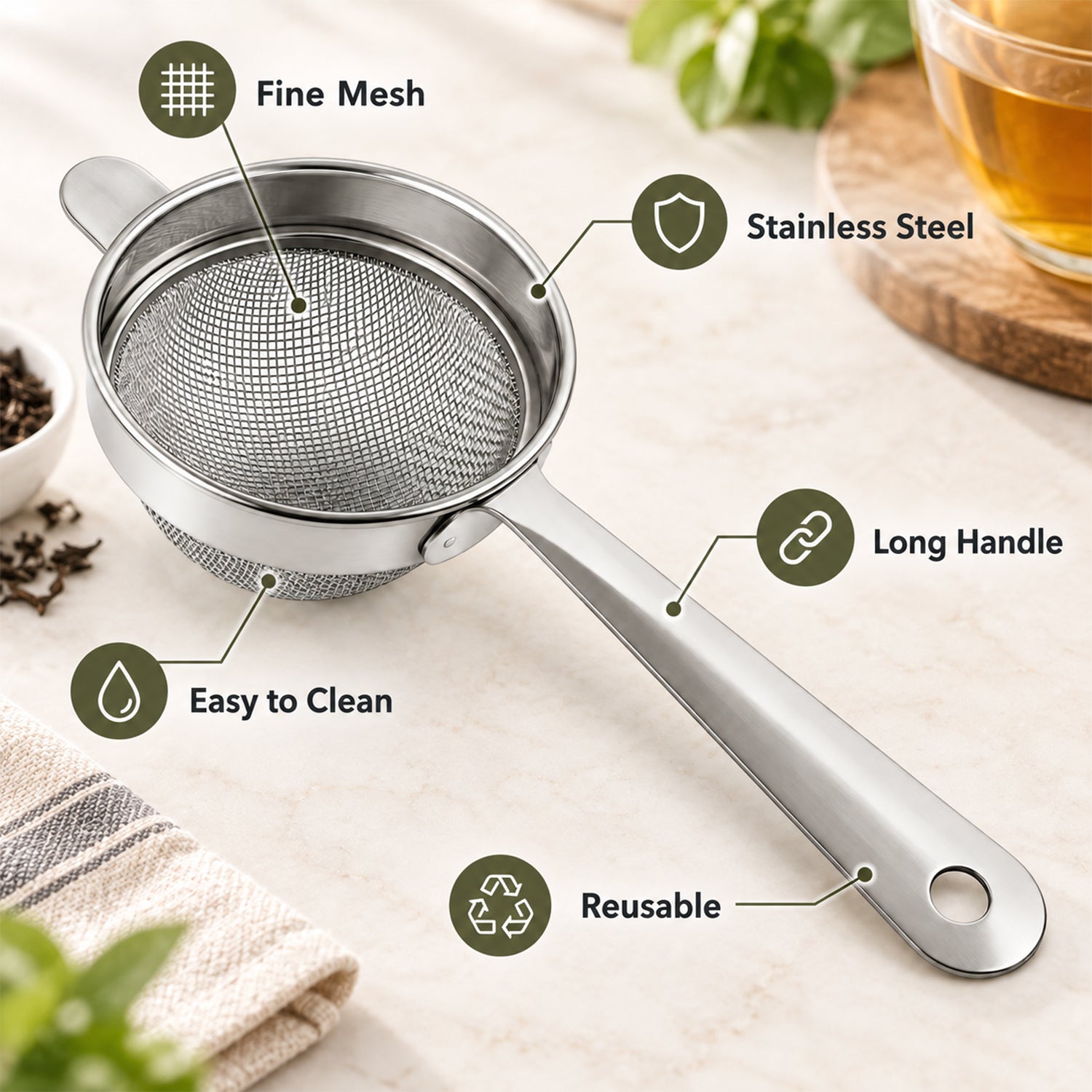 Tea strainer white bg