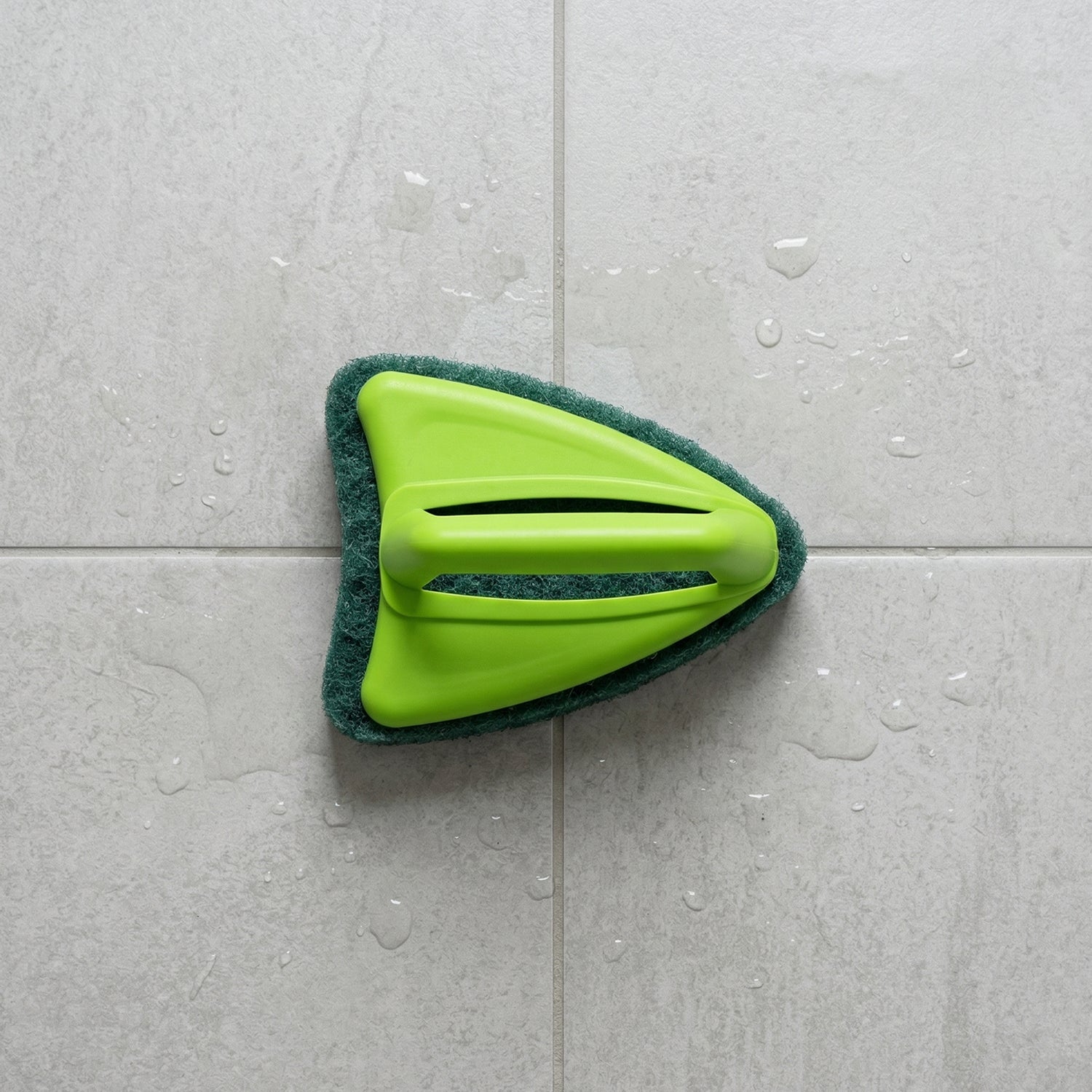Bathroom Brush with abrasive scrubber for superior tile cleaning
