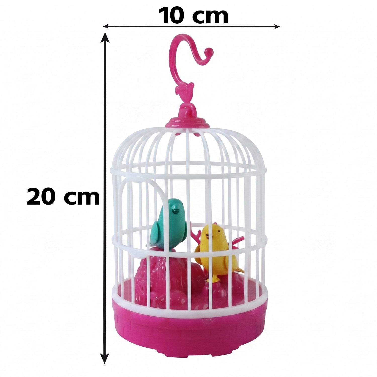 Kids gift toy - interactive sound and repeat talking birds in a brightly colored cage.
