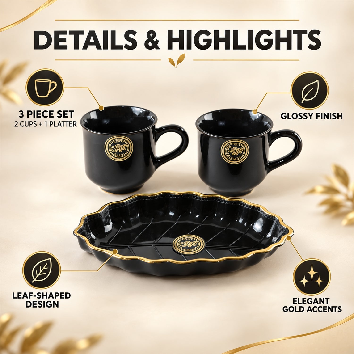 Cup platter design detail