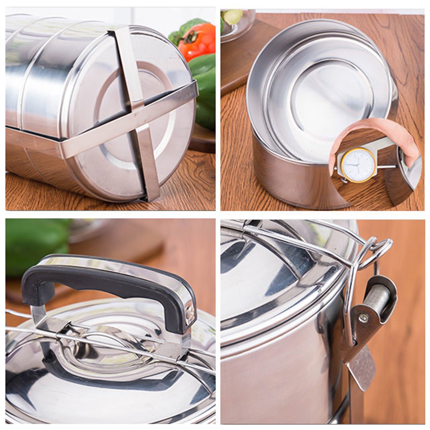 Lunch box opened showing individual compartments