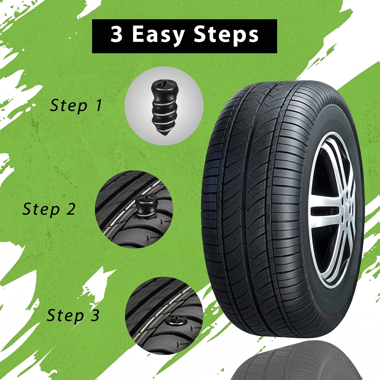 Tire repair nail puncture fix