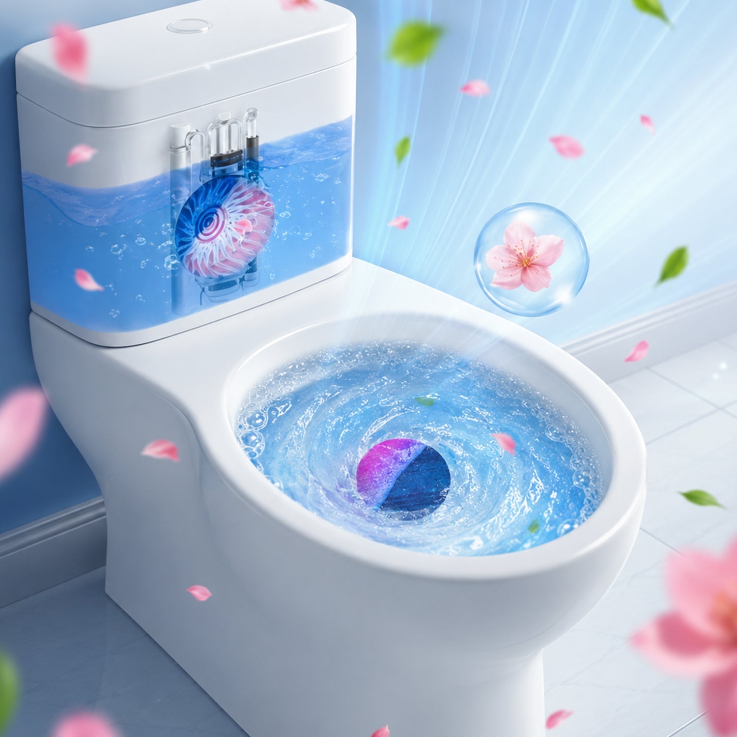 Automatic toilet bowl cleaner block for stain free bowls