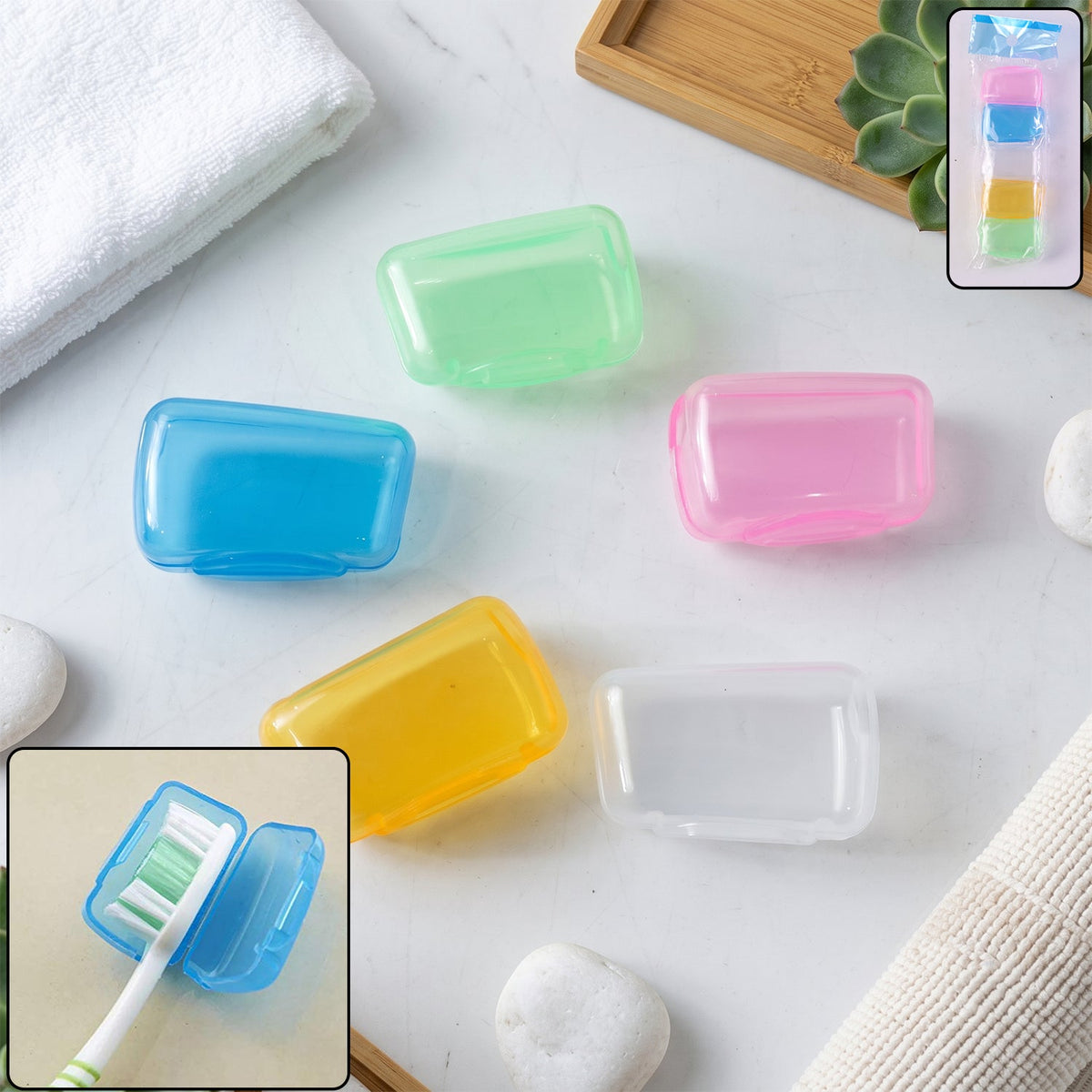 Toothbrush Head Cover Caps, Anti Dust Travel Brush Protector (5 Pcs)