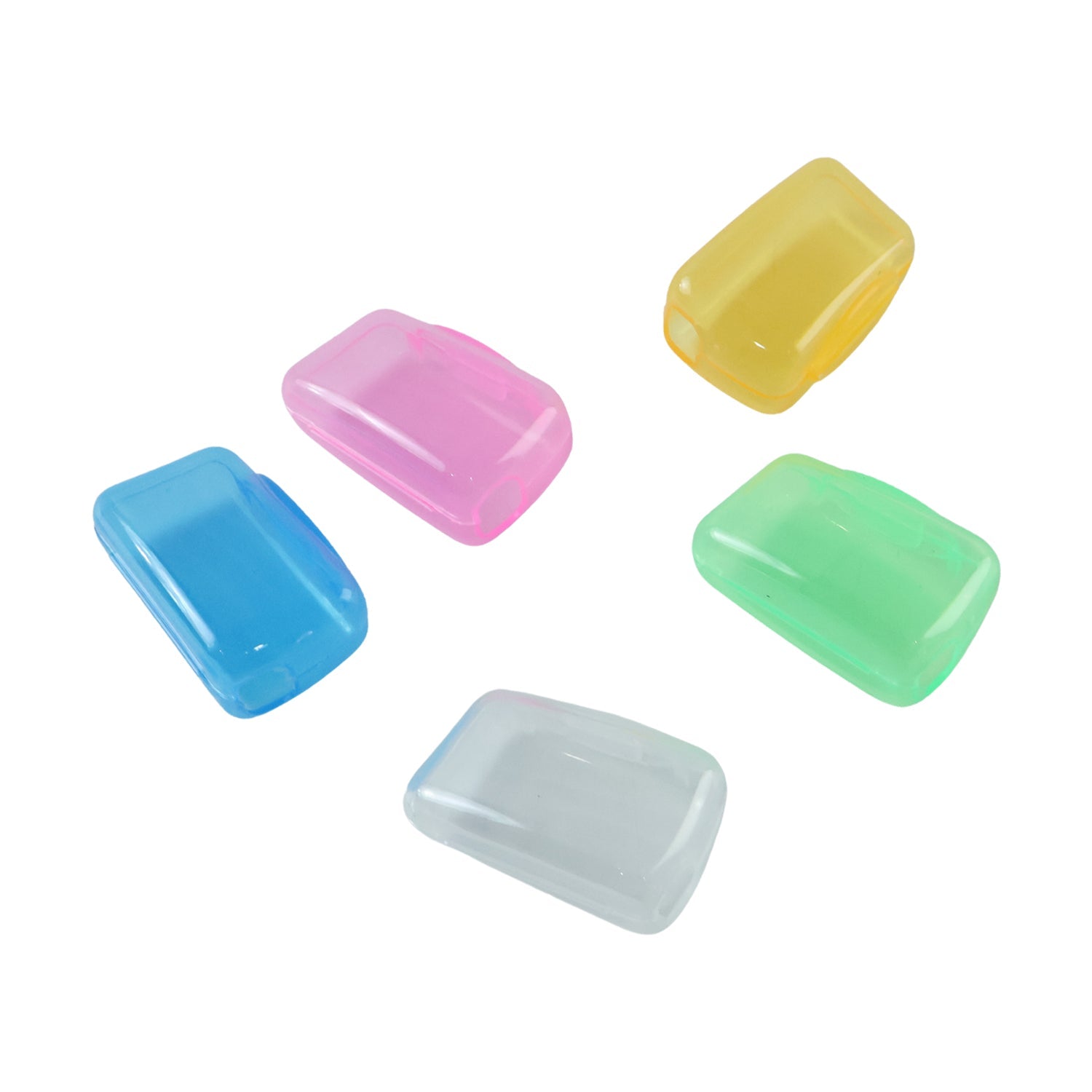 Toothbrush Head Cover Caps Set Travel Protective Hygiene Case (5 Pc Set)