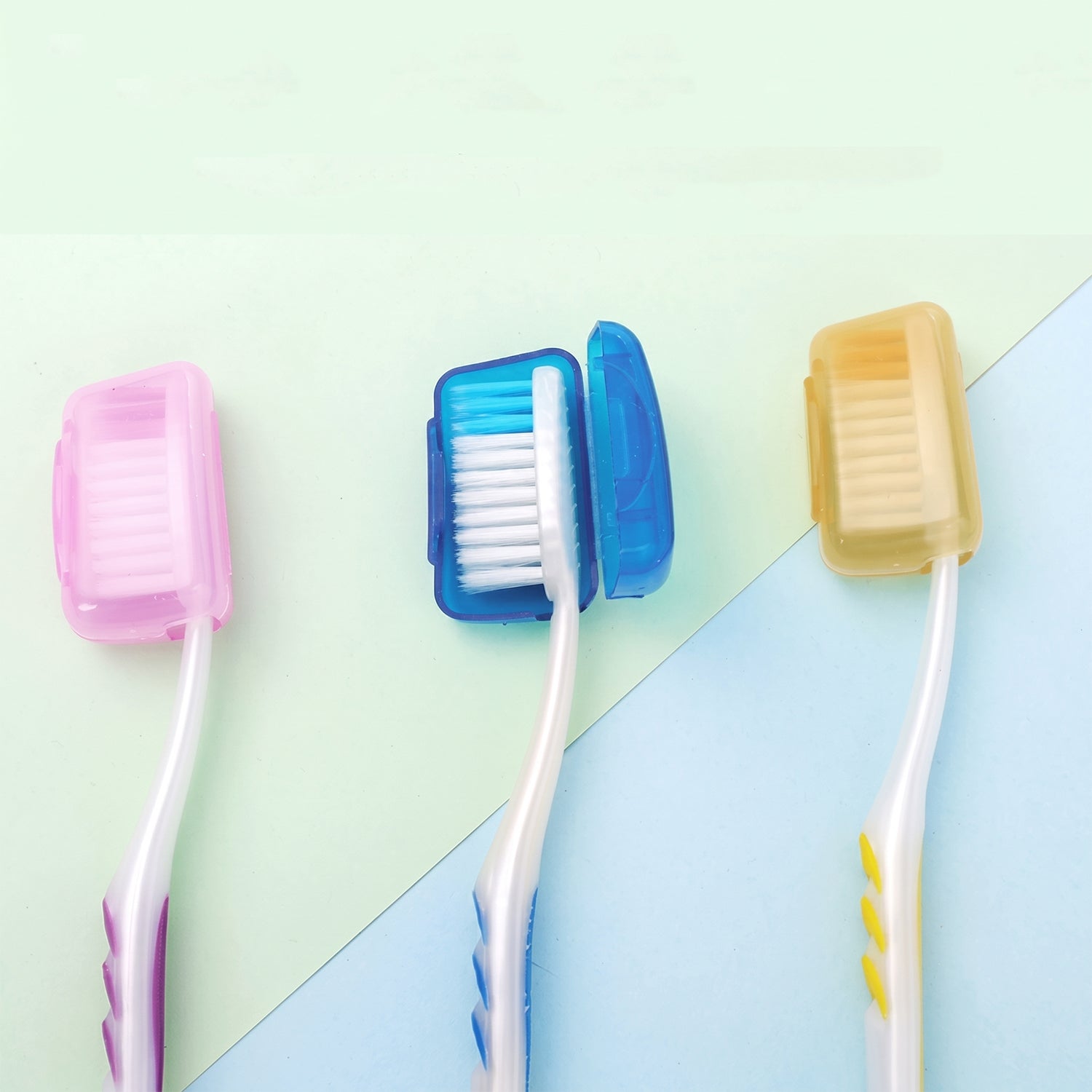 Toothbrush Head Cover Caps Set Travel Protective Hygiene Case (5 Pc Set)