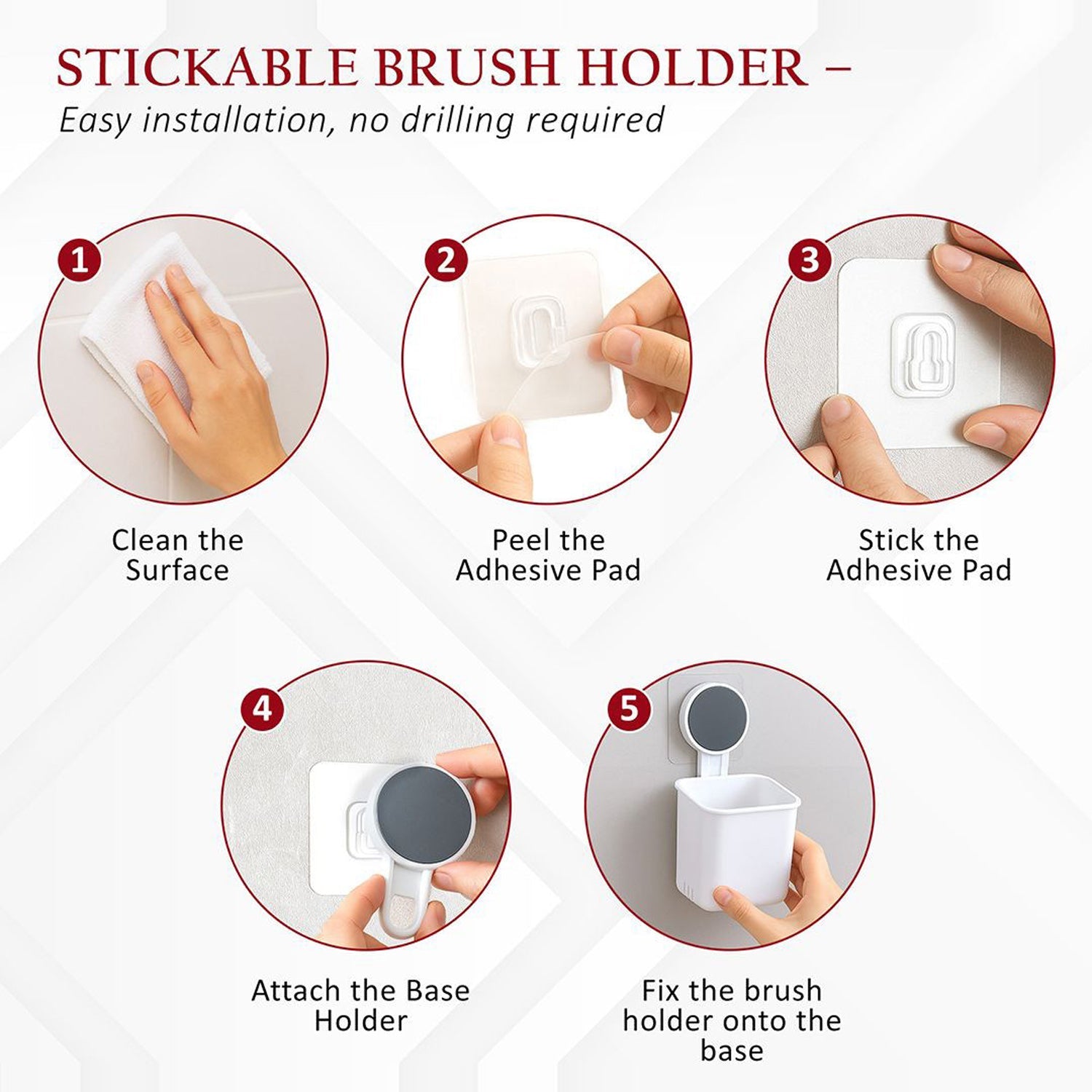 Wall-Mounted Toothbrush & Bathroom Storage Organizer (1 Pc)