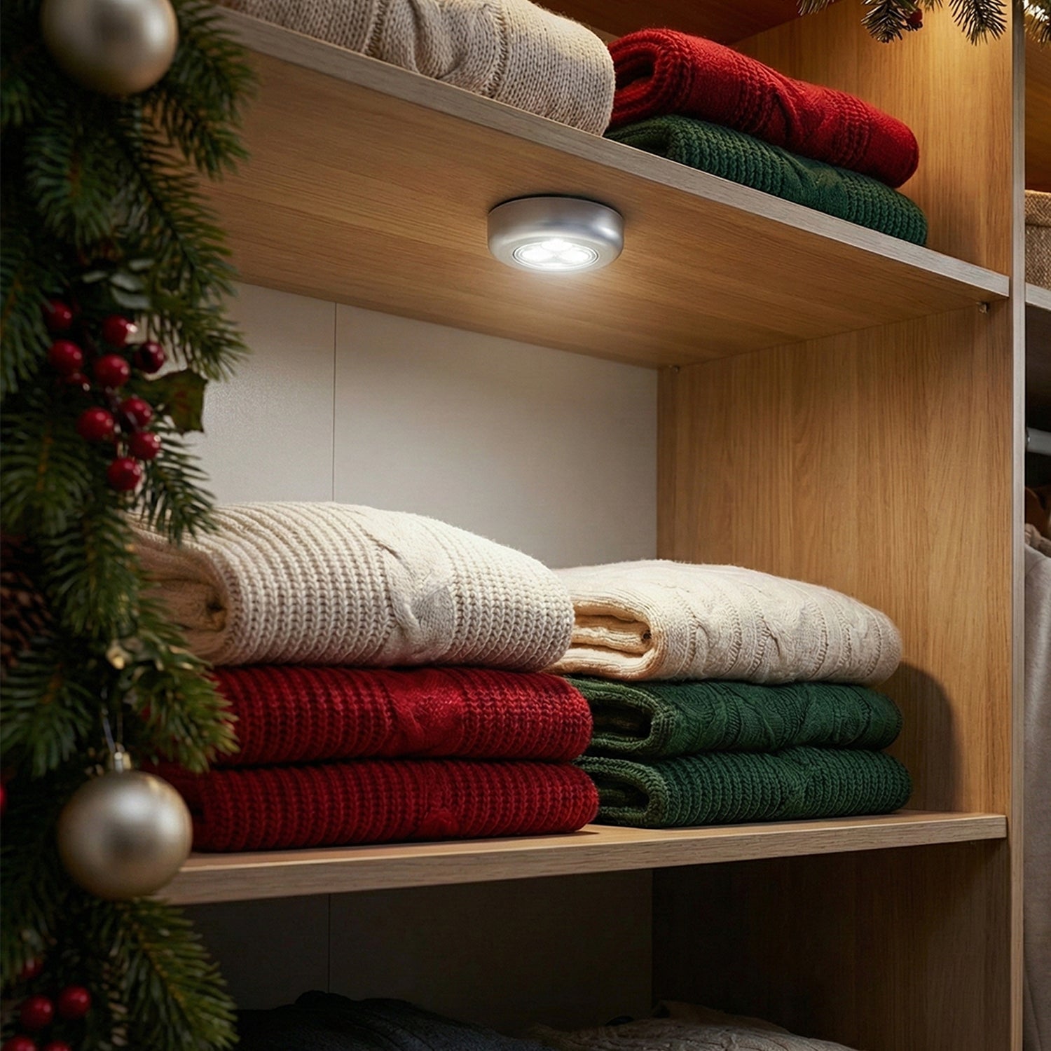 LED tap light for wardrobe or cabinet