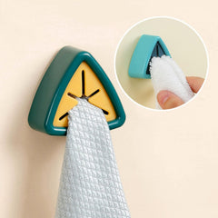 Towel pushed into the grip holder on a wall