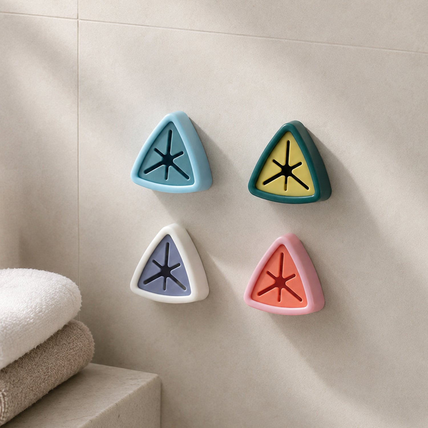 Push grip towel holders on white background