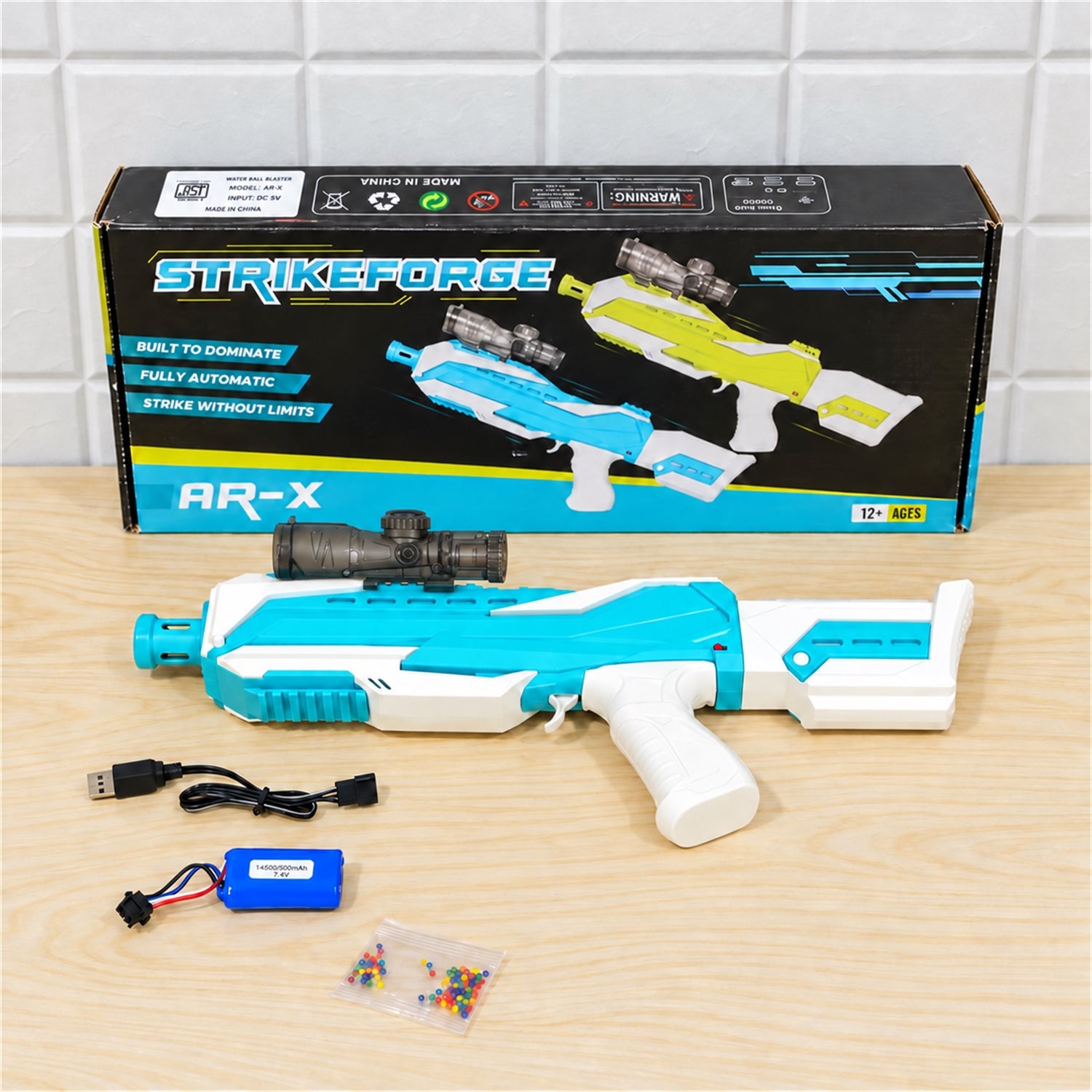 Electric Toy Gel Blaster with Battery Pack USB Cable and Gel Bead Pack (1 Set)
