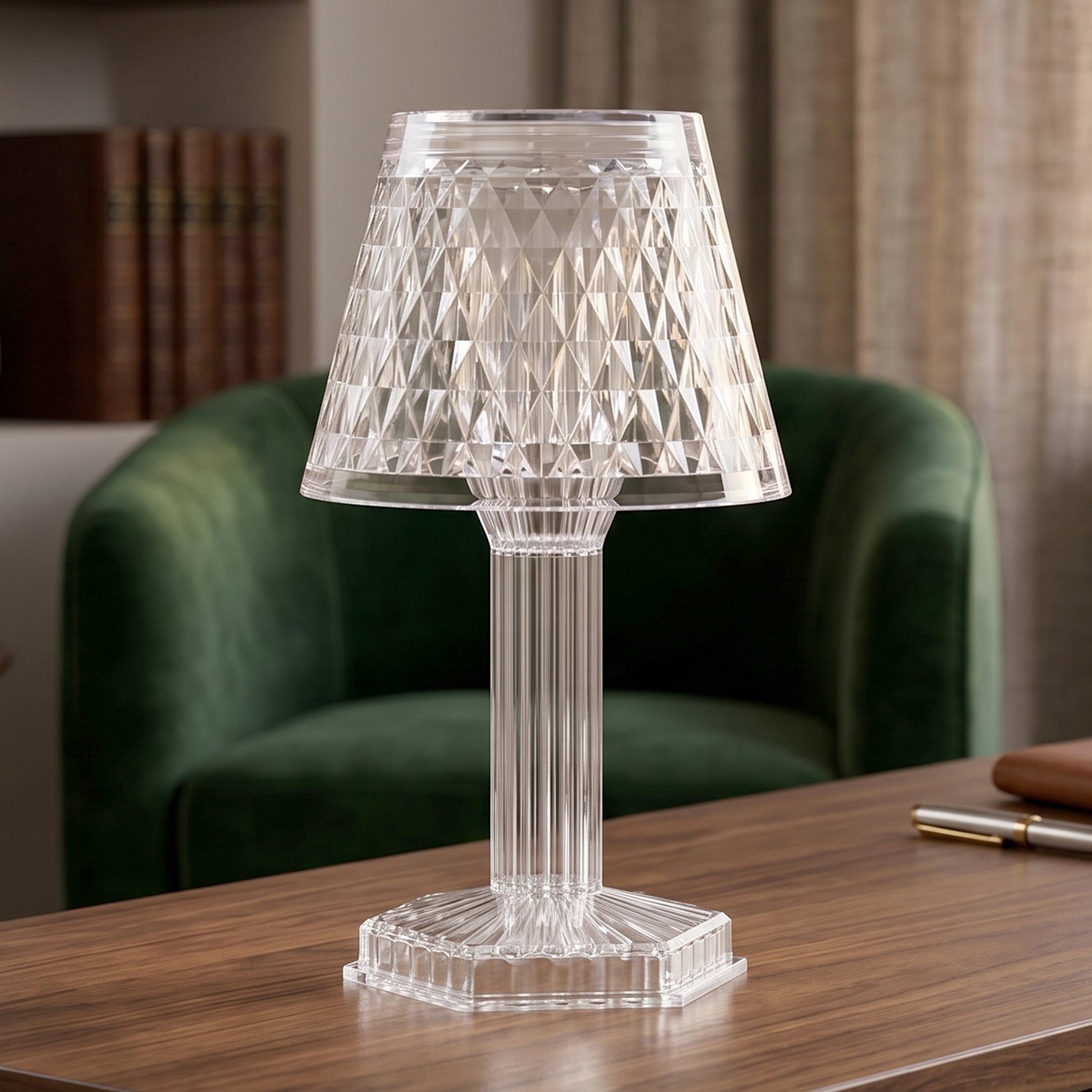 Cup Shape Crystal Table Lamp, Diwali (1 Pc)