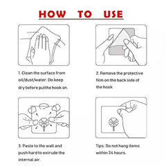 No drill plastic hook for kitchen, bathroom and bedroom walls