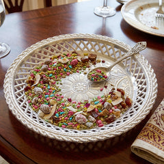 Beautiful silver platter perfect for festivals and weddings