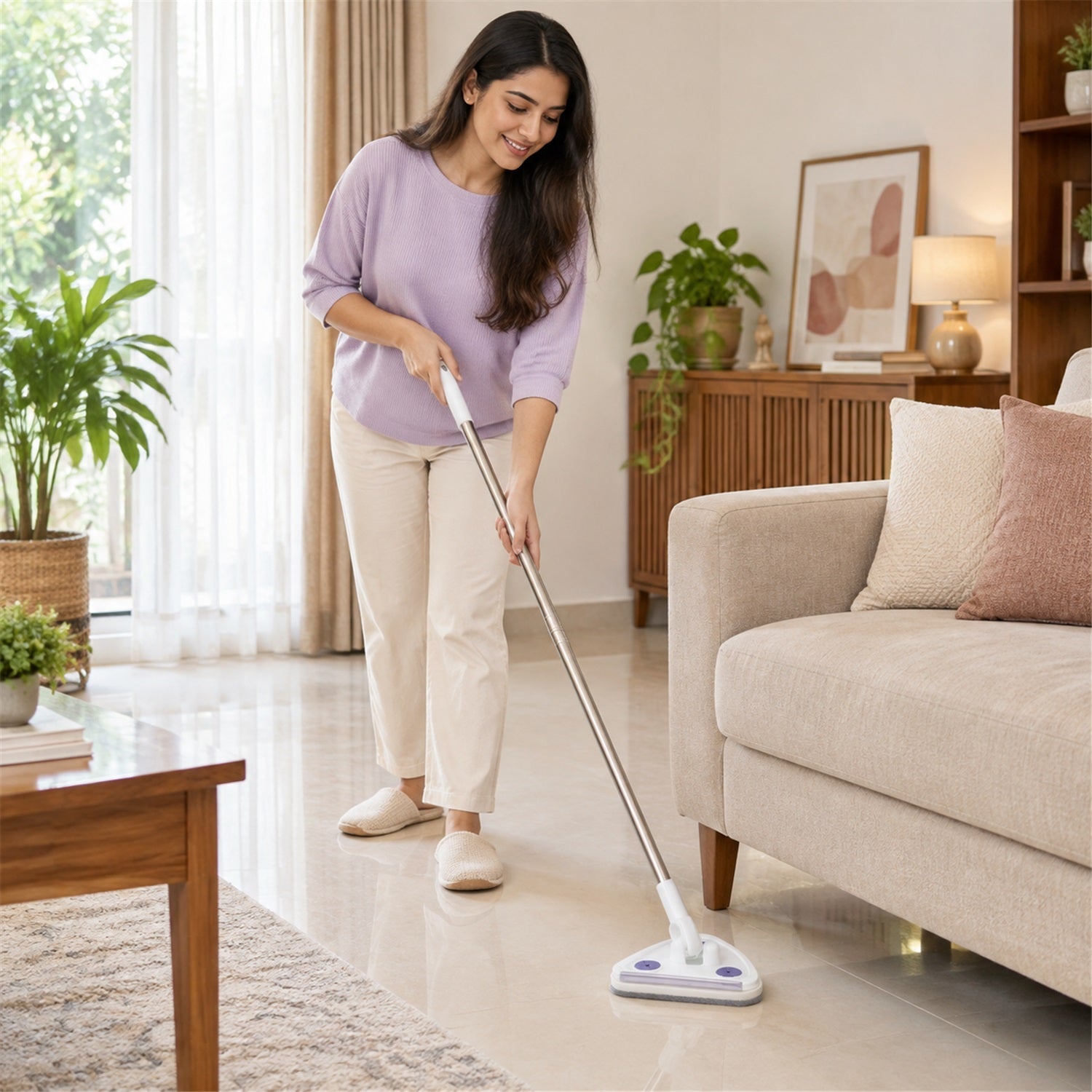 Triangular mop white bg