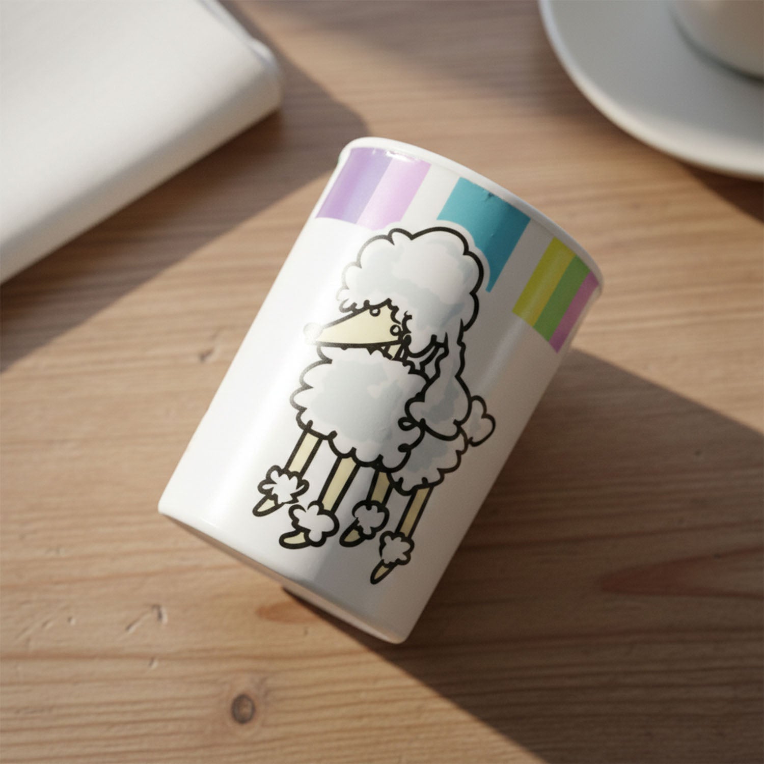 Melamine kids drinking glass top view with cartoon print