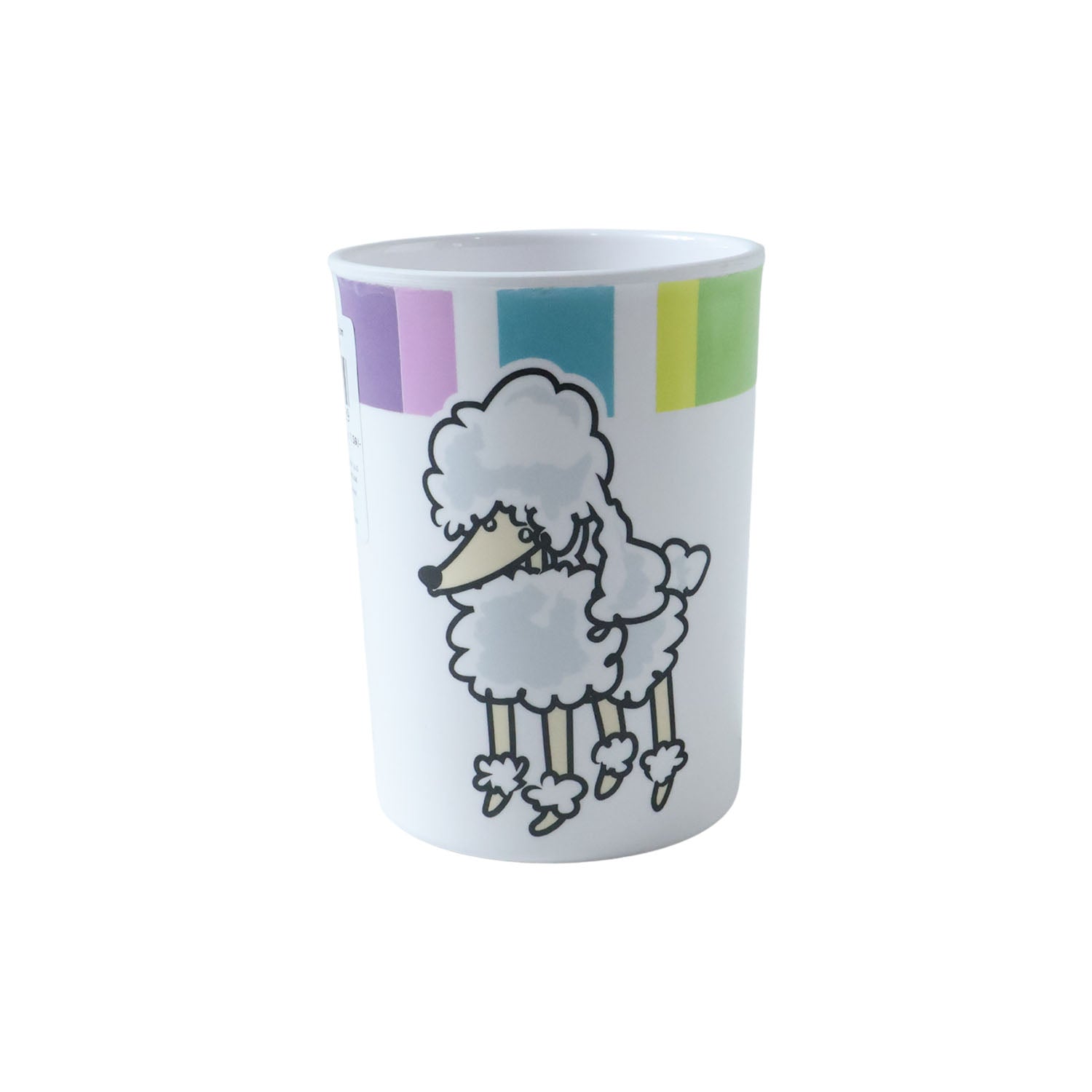 Collection of different cartoon melamine drinking glasses