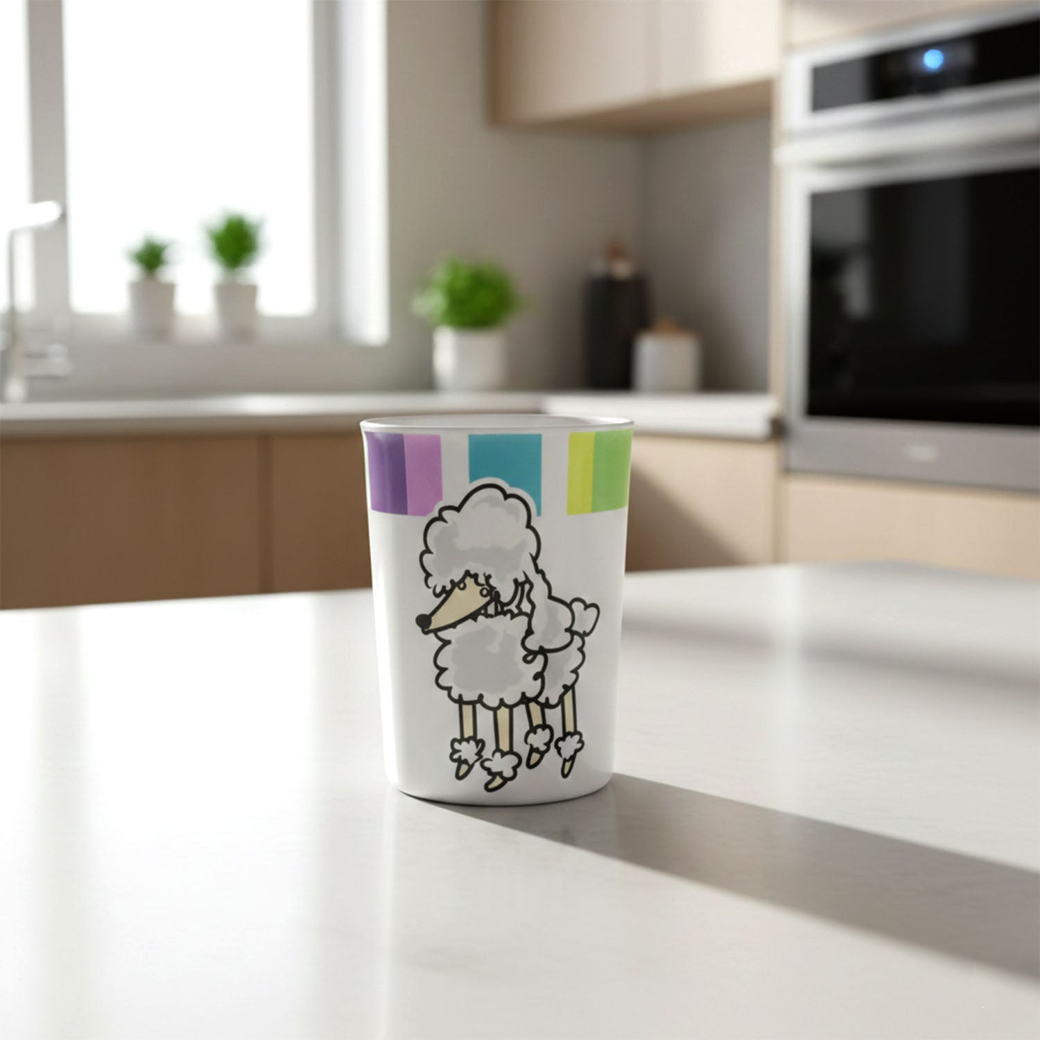 Cartoon melamine glass displayed with other kids drinkware