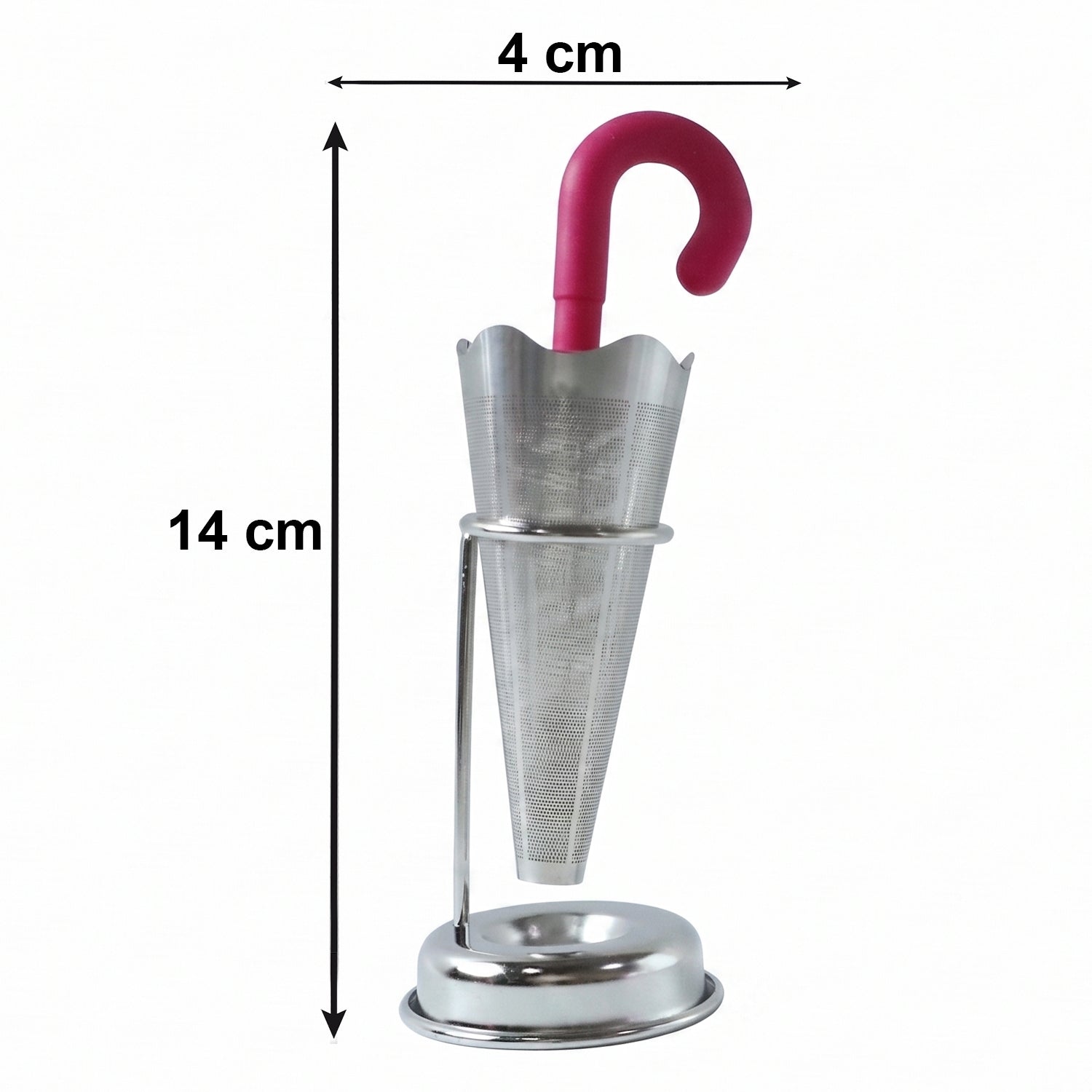 Tea brewing with Umbrella Tea Strainer inside cup