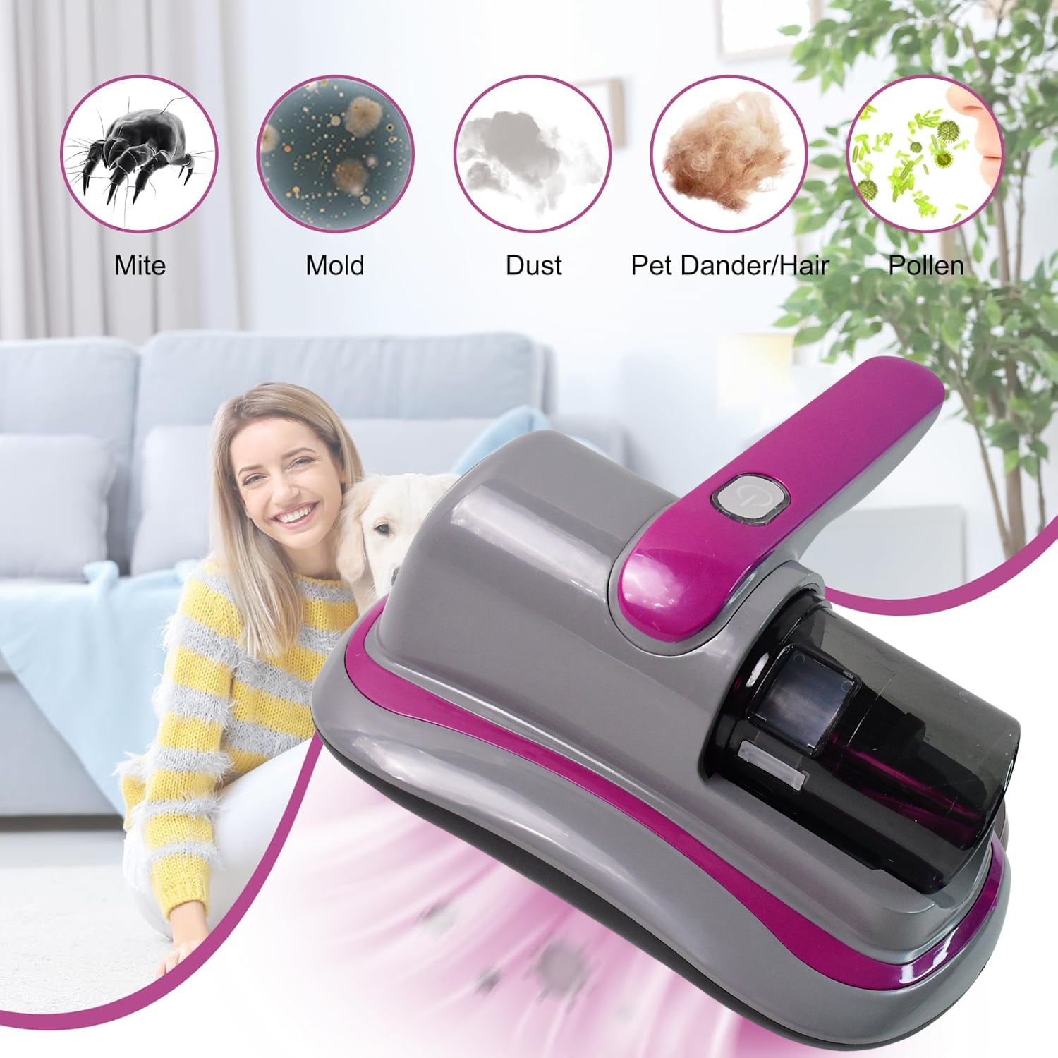 Handheld vacuum cleaner side angle on white background