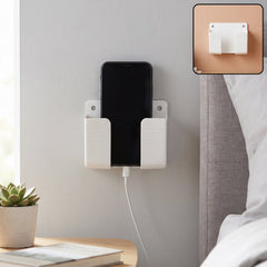 Self Adhesive Wall Mounted Mobile Phone Holder Stand with Charging Slot (1 Pc)
