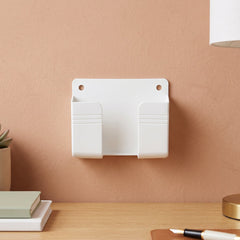Self Adhesive Wall Mounted Mobile Phone Holder Stand with Charging Slot (1 Pc)