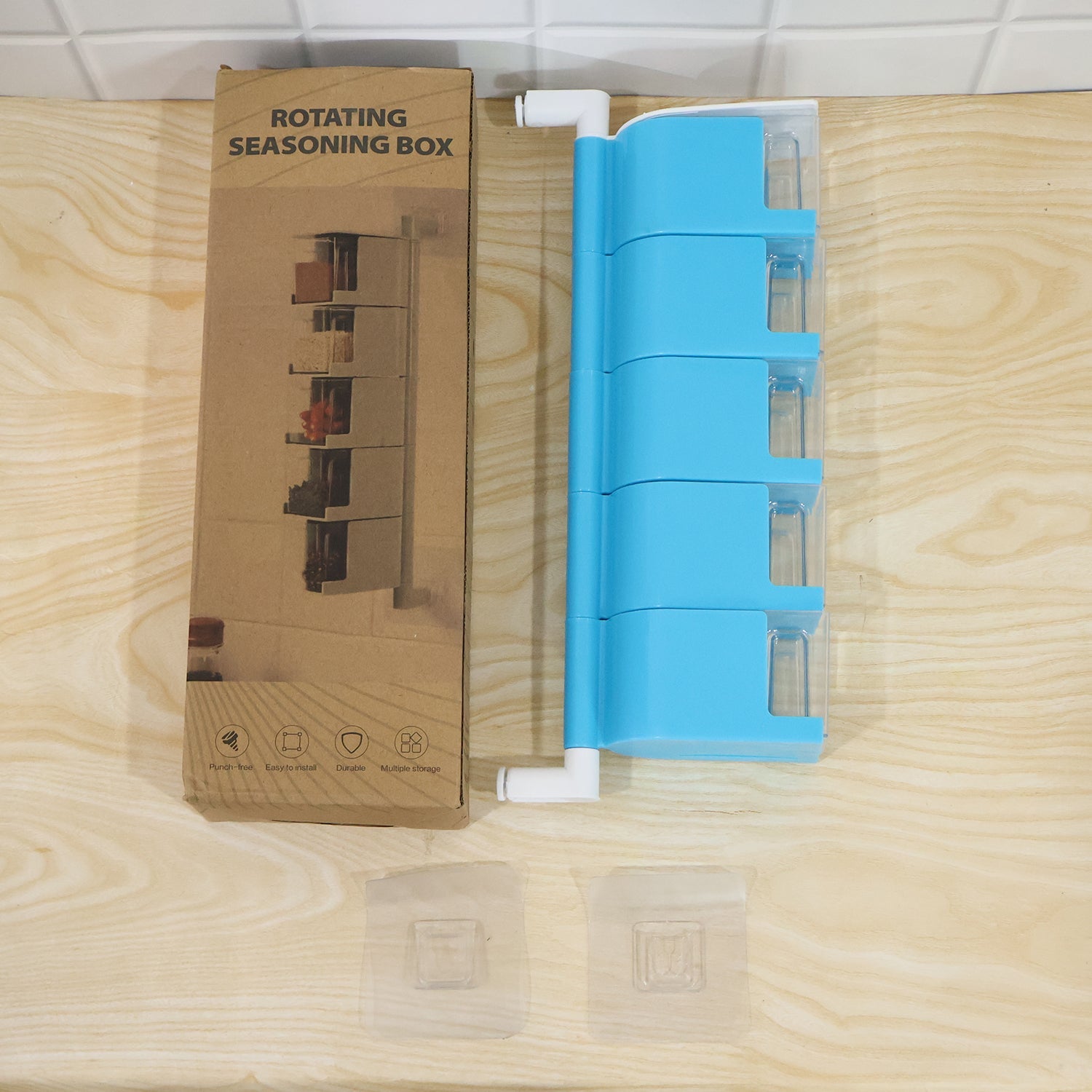 Live photo of plastic rotating seasoning box