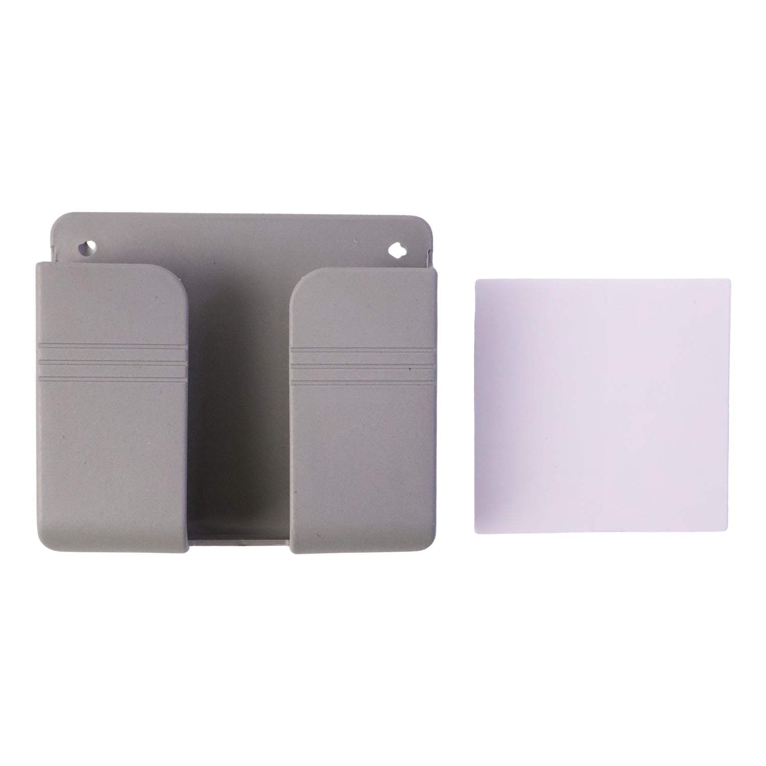 Stylish grey wall mount holder for electrical devices and remotes