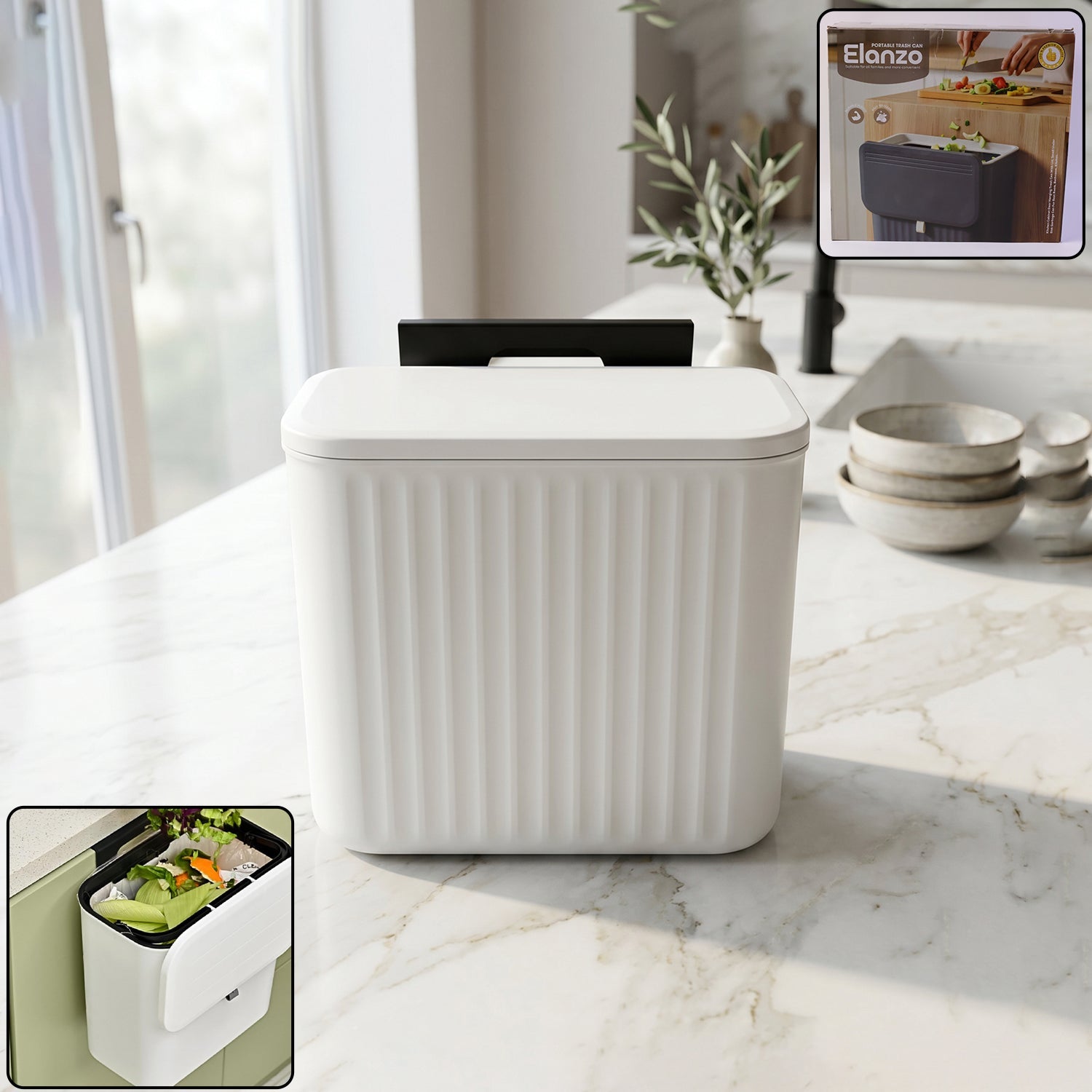 Front View of Portable Plastic Dustbin