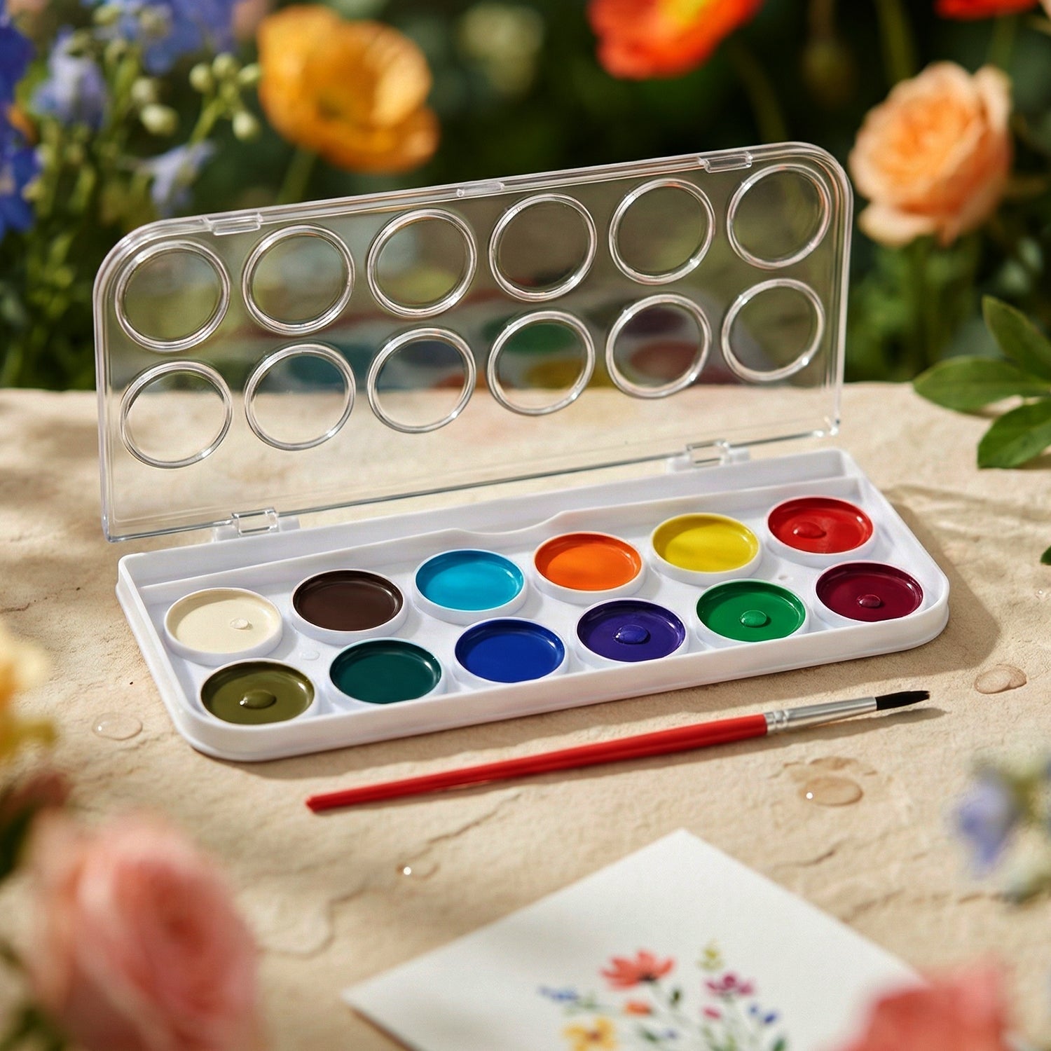 Watercolour Paint Set and Brush
