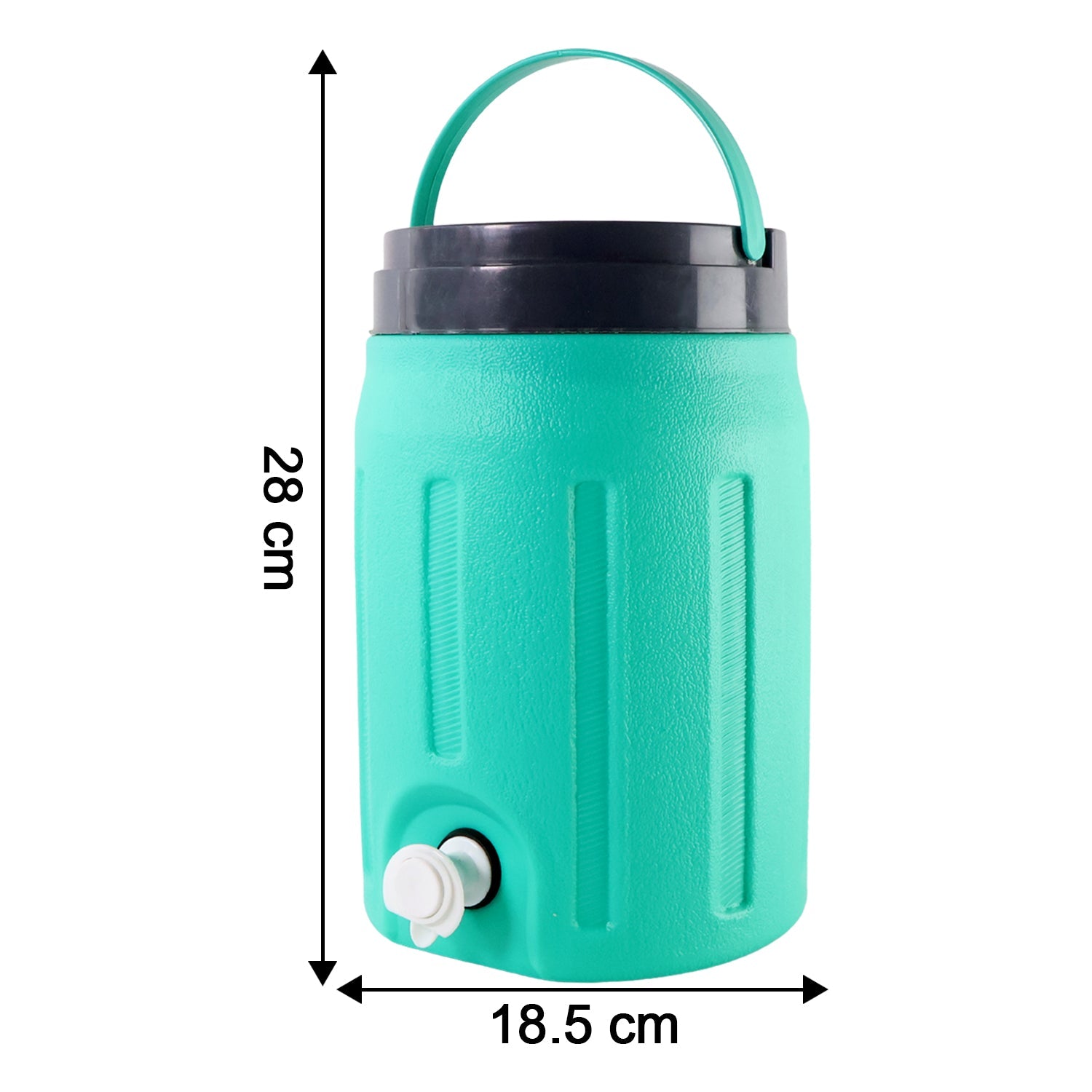 Water jug with cap and handle detail