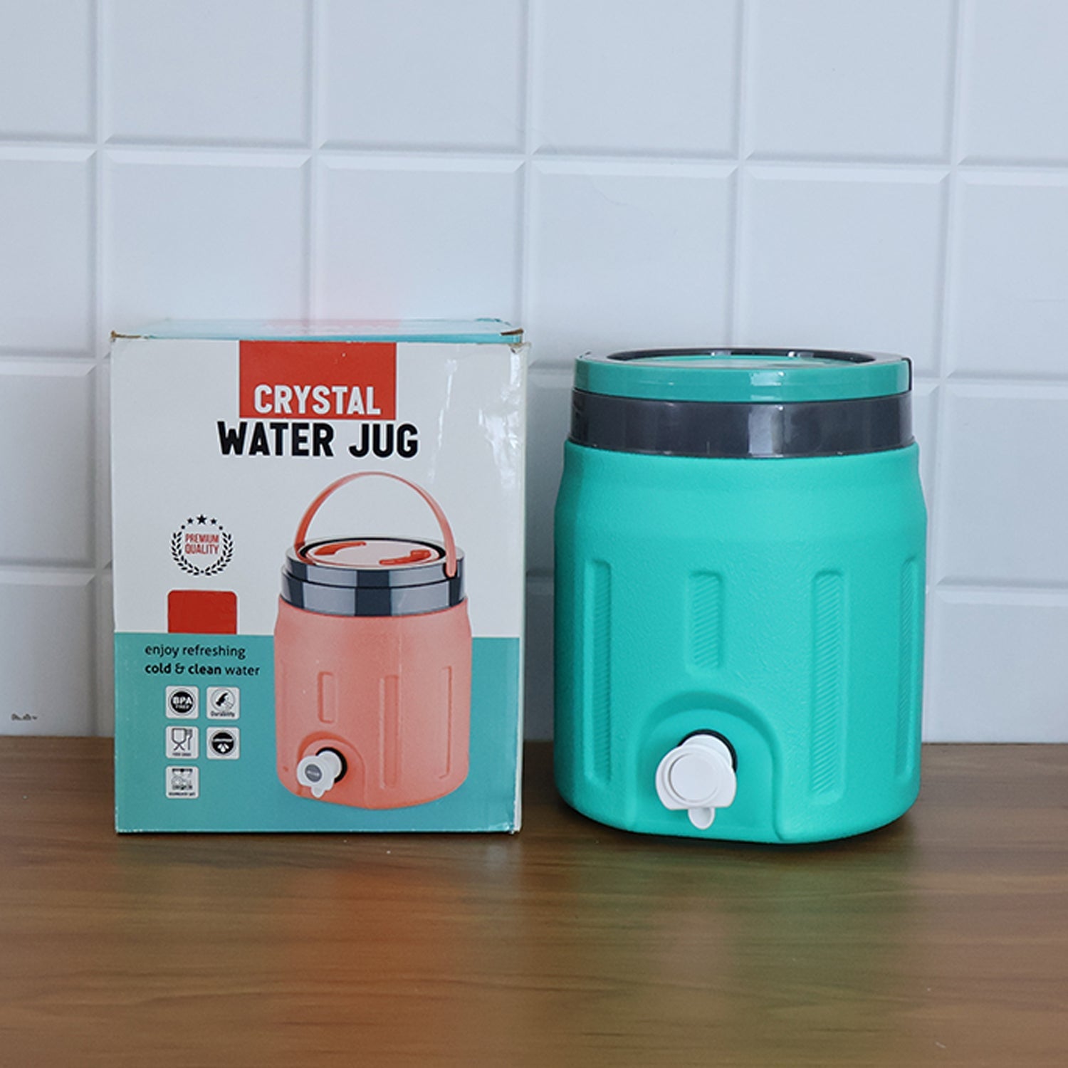 ChillPour insulated water jug in use outdoors