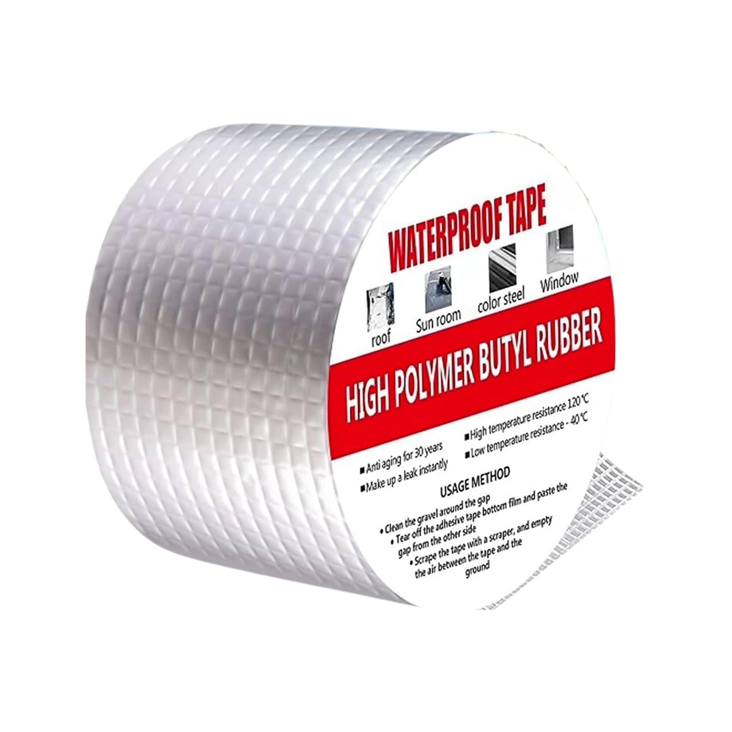 High polymer butyl rubber waterproof tape with protective aluminum foil