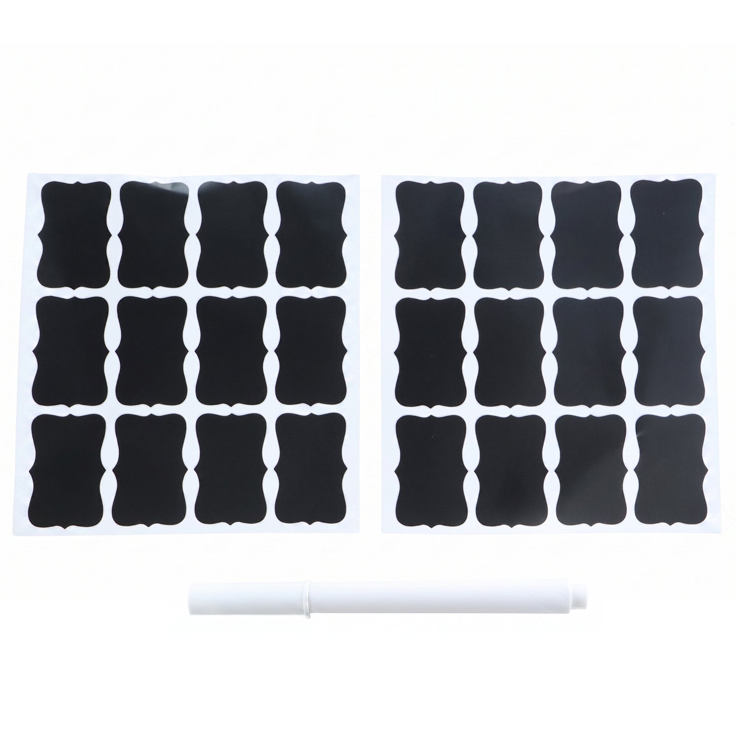 Fancy Shape Chalkboard Sticker Labels with Marker Pen, Jar Labels (1 Set)