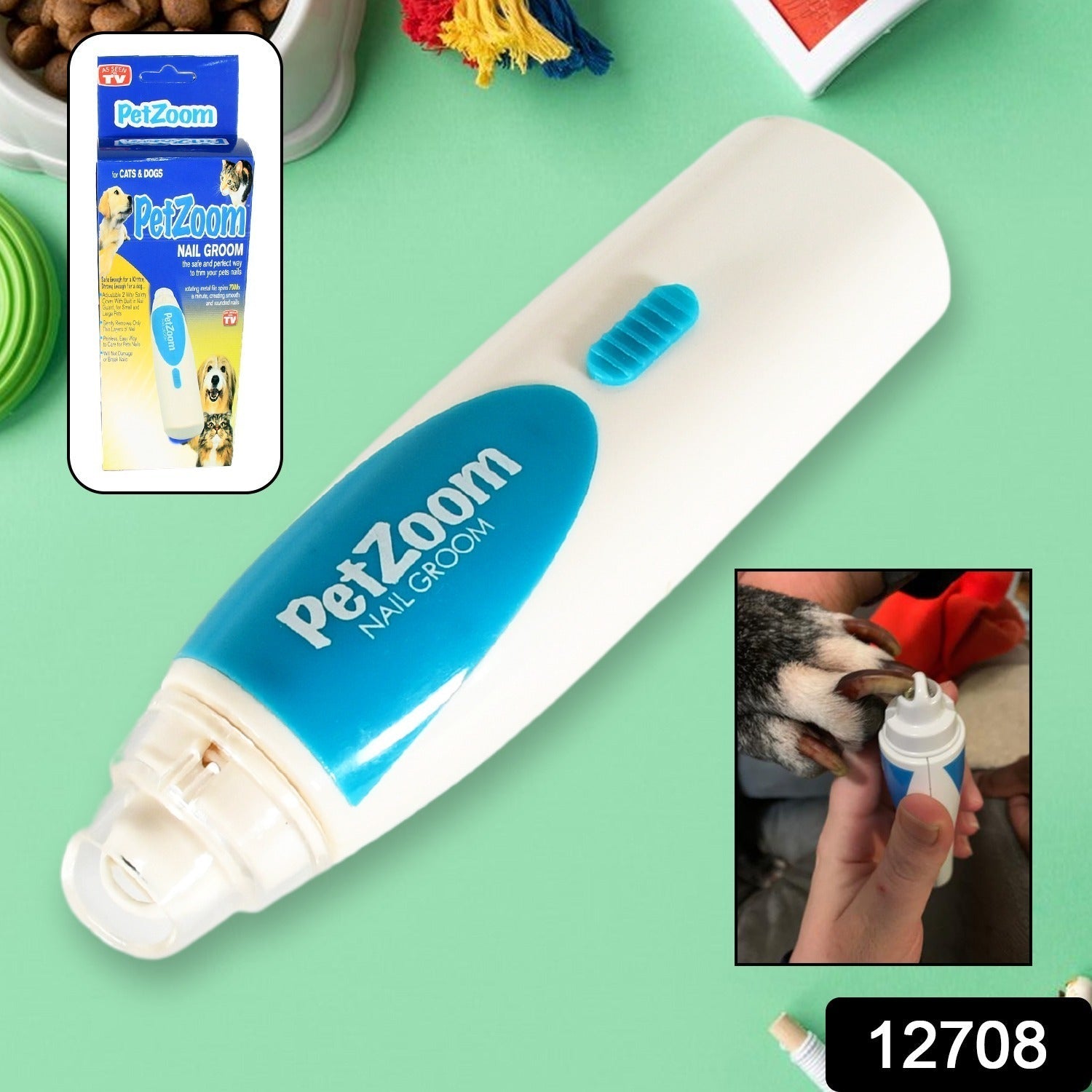 Electric Pet Nail Paw Trimmer, Clipper for Dogs and Cats â€“ Cordless Nail Grinding Grooming Tool (1 Pc / Battery Not Included)