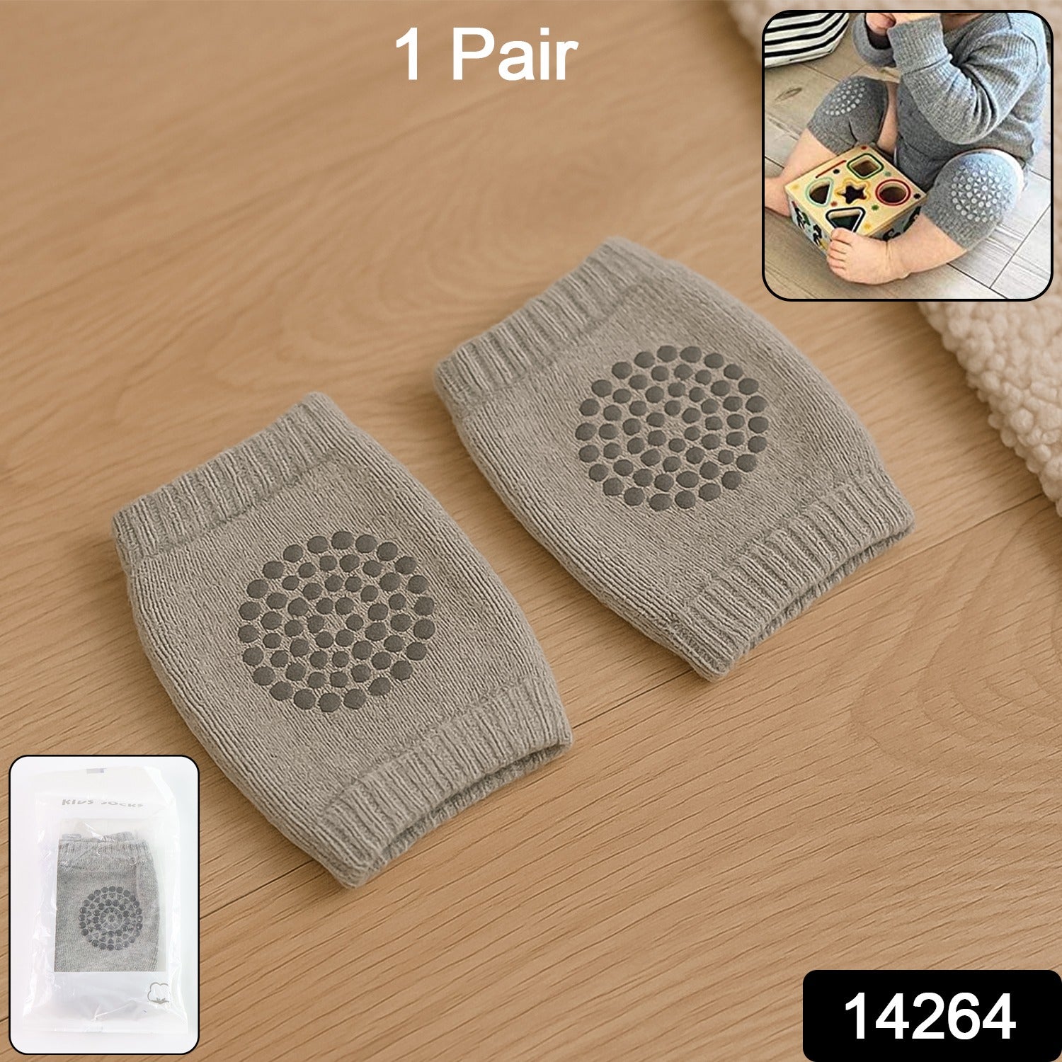 Toddler Woolen Knee Warmers Grey Color