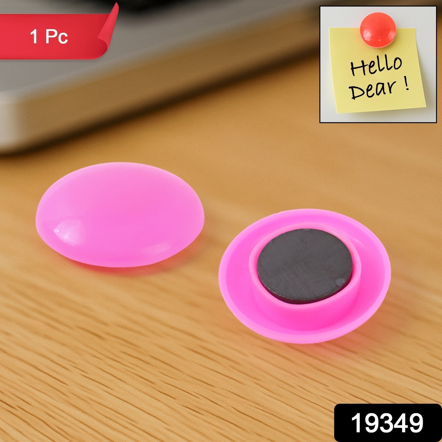 Blush round pink board magnet on whiteboard