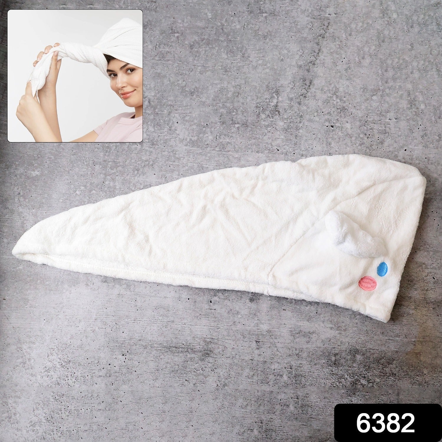 Premium Soft Microfiber Hair Drying Towel Wrap with Button (1 Pc)