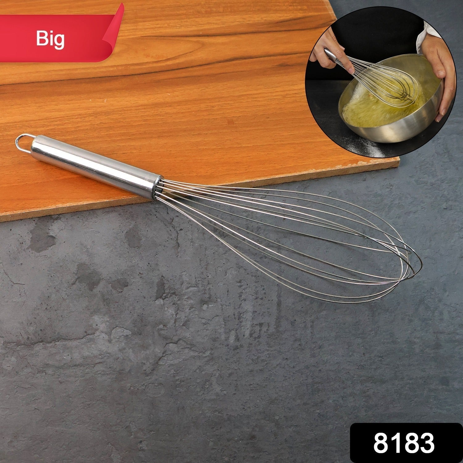 Large Stainless Steel Balloon Whisk  Heavy-Duty Kitchen Tool (30cm / 1 Pc)