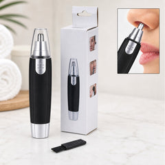 Sharp steel battery-operated ear and nose hair trimmer front view